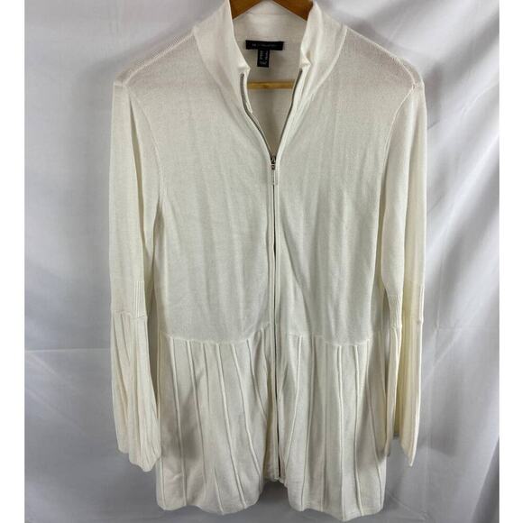 H by Halston Bell Sleeve Sweater Cardigan Full Zip Small - Picture 1 of 6